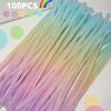 100pcs DIY Colorful Twisted Stick Plush Folding Stick Gradient Twist Stick Ribbon Bar Strip Iron Wire Thread DIY Handmade Toys