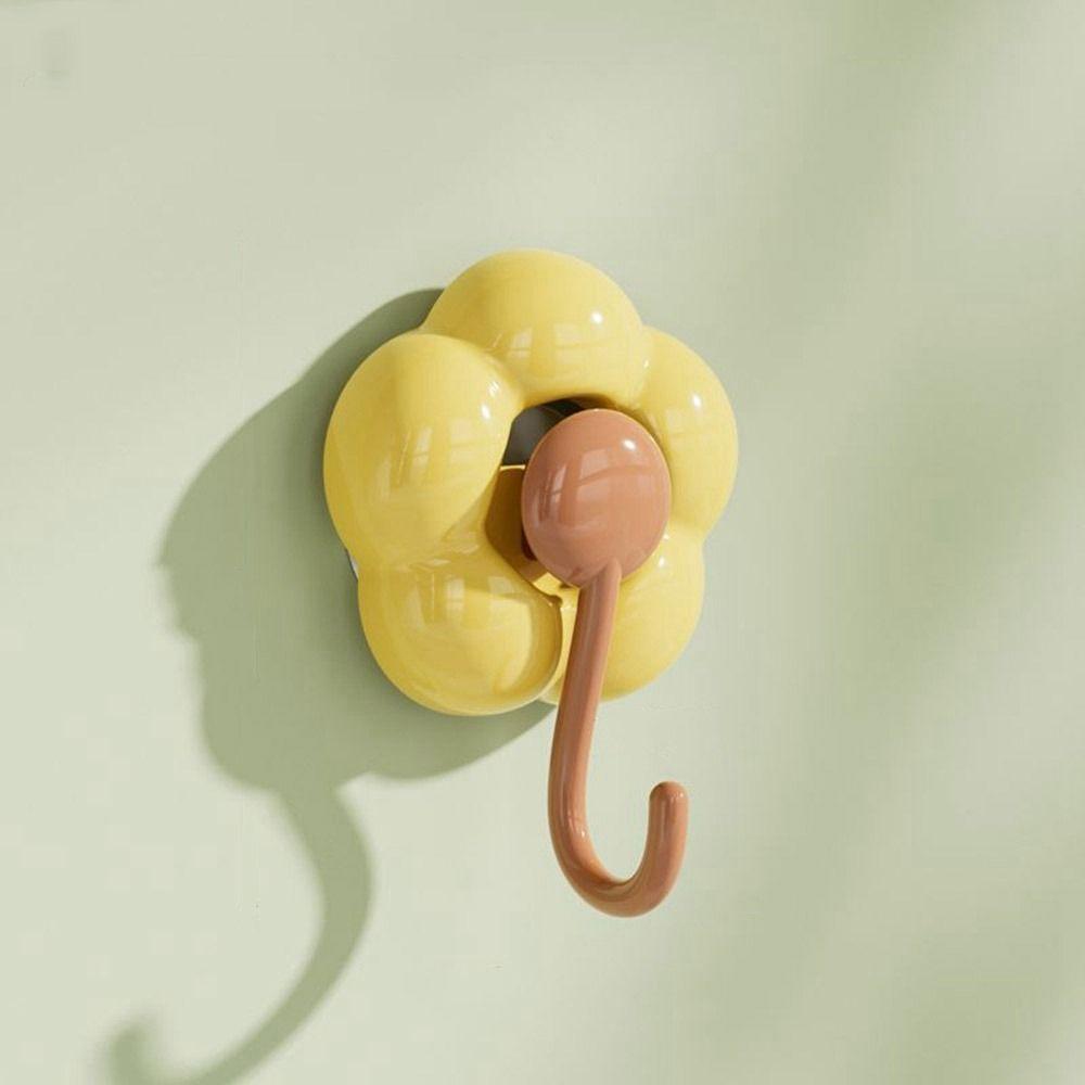 Flower Shape Vacuum Hangers No Punching Towel Hook Multipurpose Suction Cup Hook Bathroom