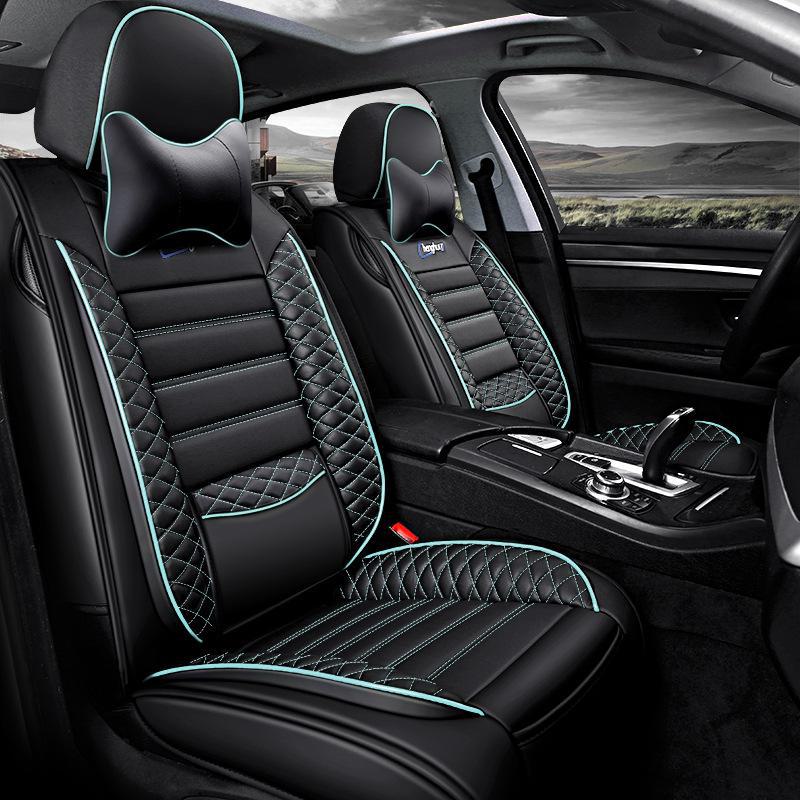 Всесезонная универсальная подушка на сиденье автомобиля с кожаным чехлом Ice Silk с полным обхватом и специальным зимним дизайном.