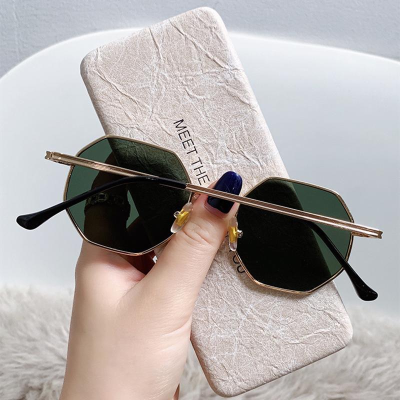 Персонализированные Мульти Женские Солнцезащитные Очки Новые Модные Металлические Многоугольные Солнцезащитные Очки для Вождения Путешествий Защита от УФ Лучей Солнцезащитные Очки