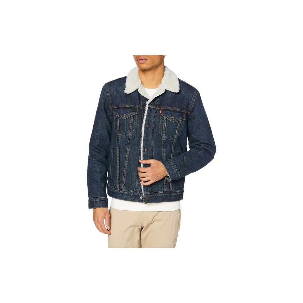 Levis Vintage Single-Breasted Collar Denim Jacket Men Jackets Black 16365-0115