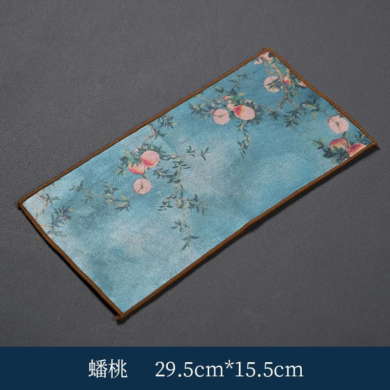 Полотенце для чая в китайском стиле, впитывающая тряпка, расписная ткань для чая, бытовые кухонные настольные коврики для уборки, салфетка, подставки, чистящая ткань