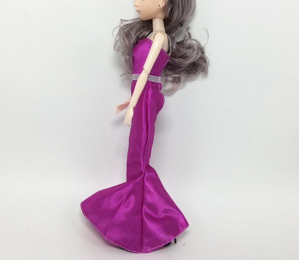 ALZEU Doll Dress 12 Inch Action Figure Female Outfit Dress-up (Dark Purple)
