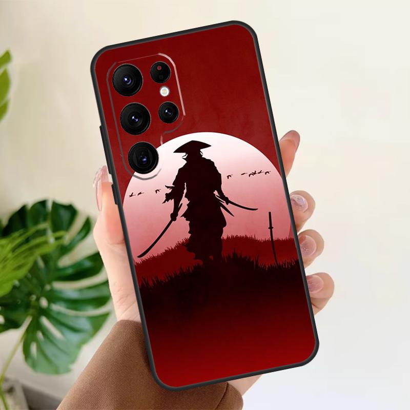 Japan Ninja Samurai Red Sun Soft Case For Samsung Galaxy S21 S22 S23 S24 S25 Ultra S9 S10 Plus S20 FE S24 FE Phone Cover