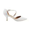 Womens/Ladies Kennedi Satin Crossover Strap Wide Kitten Heel Shoes