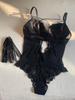 Женский сексуальный комбинезон во французском стиле, облегающее боди, прозрачный бант, цельное кружевное белье