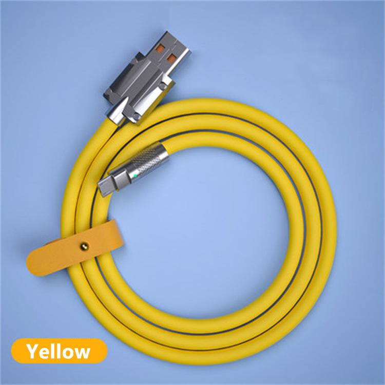 VAORLO Металлический USB-кабель для зарядки, кабель для быстрой зарядки и передачи данных для освещения Micro Type-C, силиконовый 120 Вт, быстрая зарядка с органайзером для кабеля