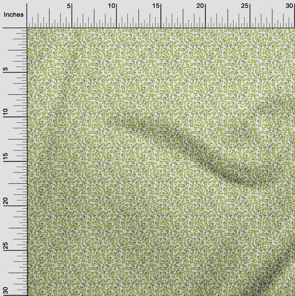 oneOone Cotton Flex Green Fabric Leaves Fabric For Sewing Printed Craft Fabric By The Yard 40 Inch