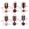 6pcs Retro Striped Fabric Badge Costume Party Men Women Uniform Brooch