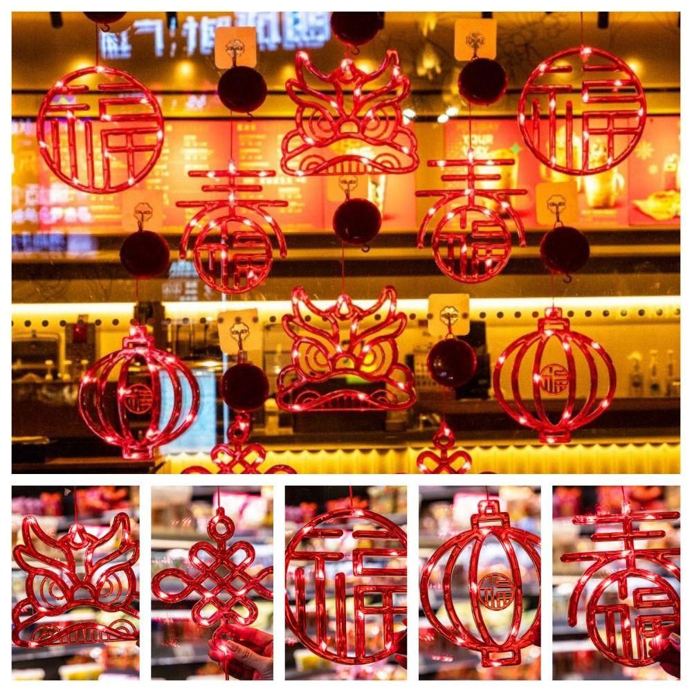 Подвесной новогодний светильник на присоске, светящиеся оконные подвесные огни, праздничные принадлежности