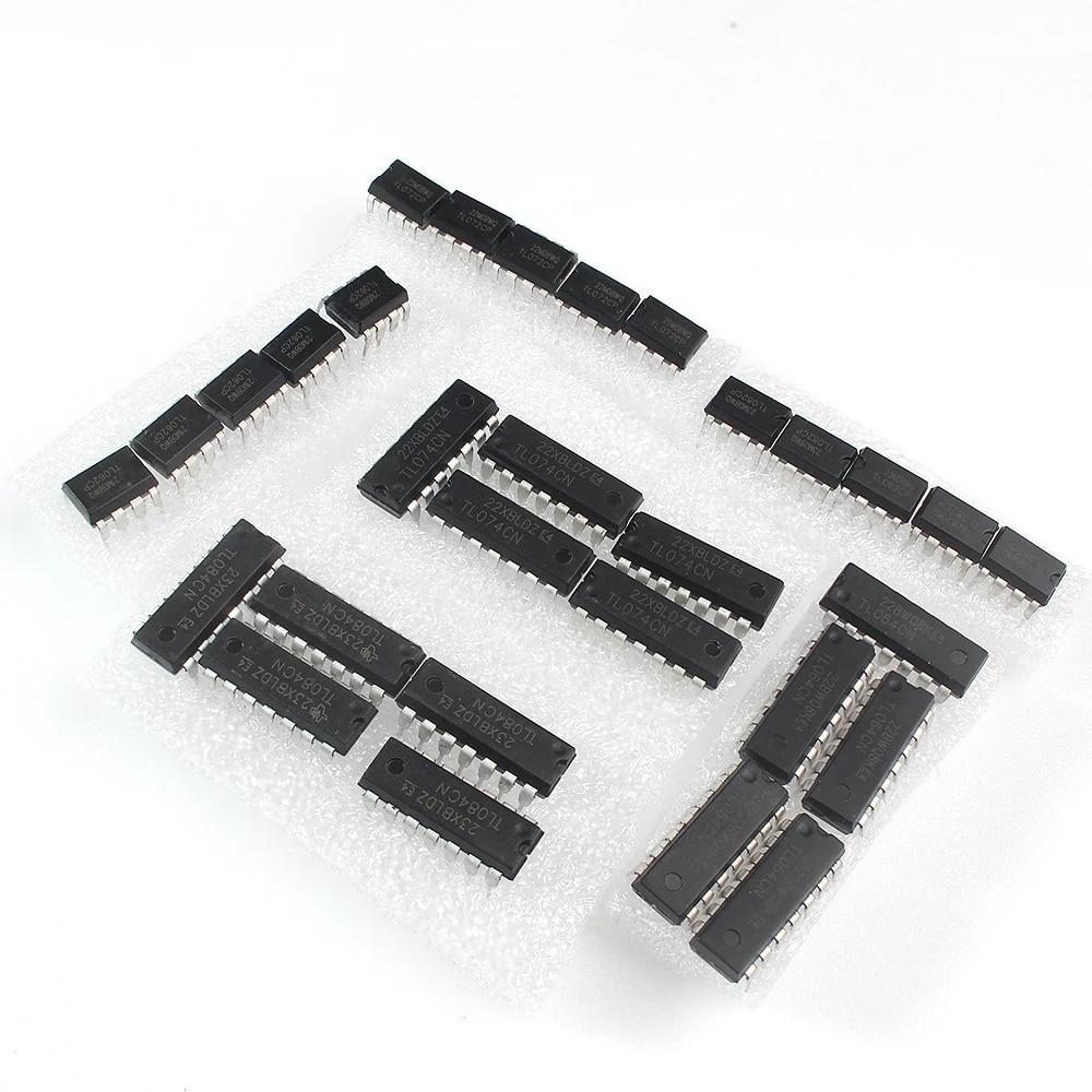 6 Types*5pcs Integrated Circuits Electronic Kit, TL062 TL064 TL072 TL074 TL082 TL084 DIP Package Audio Amplifier IC