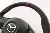 KENSTYLE Original Steering Wheel MA08 for Mazda Axela (BM/BY Series) 2013/11-2016/6, Black Leather with Red Line (Red Stitching), All Nappa Leather