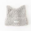 Autumn and Winter New Plush Knitted Hat Cute Cat Ears Cover Versatile Ear Protector Women Cold Hat Showing Face Small Wool Hat