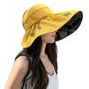 Empty Top Summer Panama Hat Wide Brim Foldable Beach Cap Sun Cap Sunshade Hat Bucket Hat