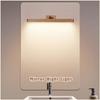 Dc5v 1A Led Деревянное зеркало Передняя заполняющая лампа Регулируемый угол 4000k Магнитный дизайн Настенный светильник Ночной светильник