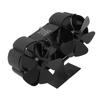 Double Heads Fireplace Fan 6 Blades Thermal Power Black Stove Fan High Temperature Proof