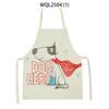 Фартук с рисунком собаки, женский льняной фартук без рукавов, устойчивый к пятнам кухонный фартук, аксессуары для приготовления пищи, аксессуары для ресторана
