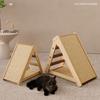 Cat Scratcher Bed Durable Sisal Pad Wooden Cat Tree Space Saving Scratching Post Pet Nest Jump Platform Washable Mat
