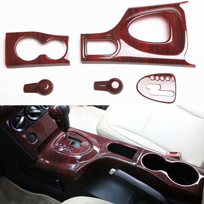 For Nissan Qashqai J10 2007-2013 Interior Wooden Color Trim Panel Garnish Cover Gear Shift Cover Water Cup Panel Car