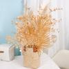 Artificial Flowers for Golden Leaves Grass PE DIY Indoor Outdoor Home Garden Party Room Bedroom Wedding Table Centerpiece Decor
