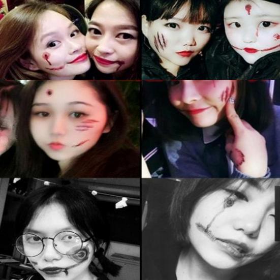 3D Хэллоуин Кровавый Шрам Временная Татуировка Наклейка Косплей Боди-Арт Макияж Наклейка