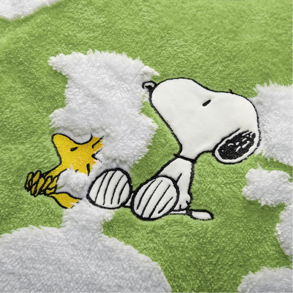 Nishikawa Snoopy Quilt Nature FE03803031 Blanket, Single, Washable, Love's Silhouette, PEANUTSfriends, PN3650, Green,