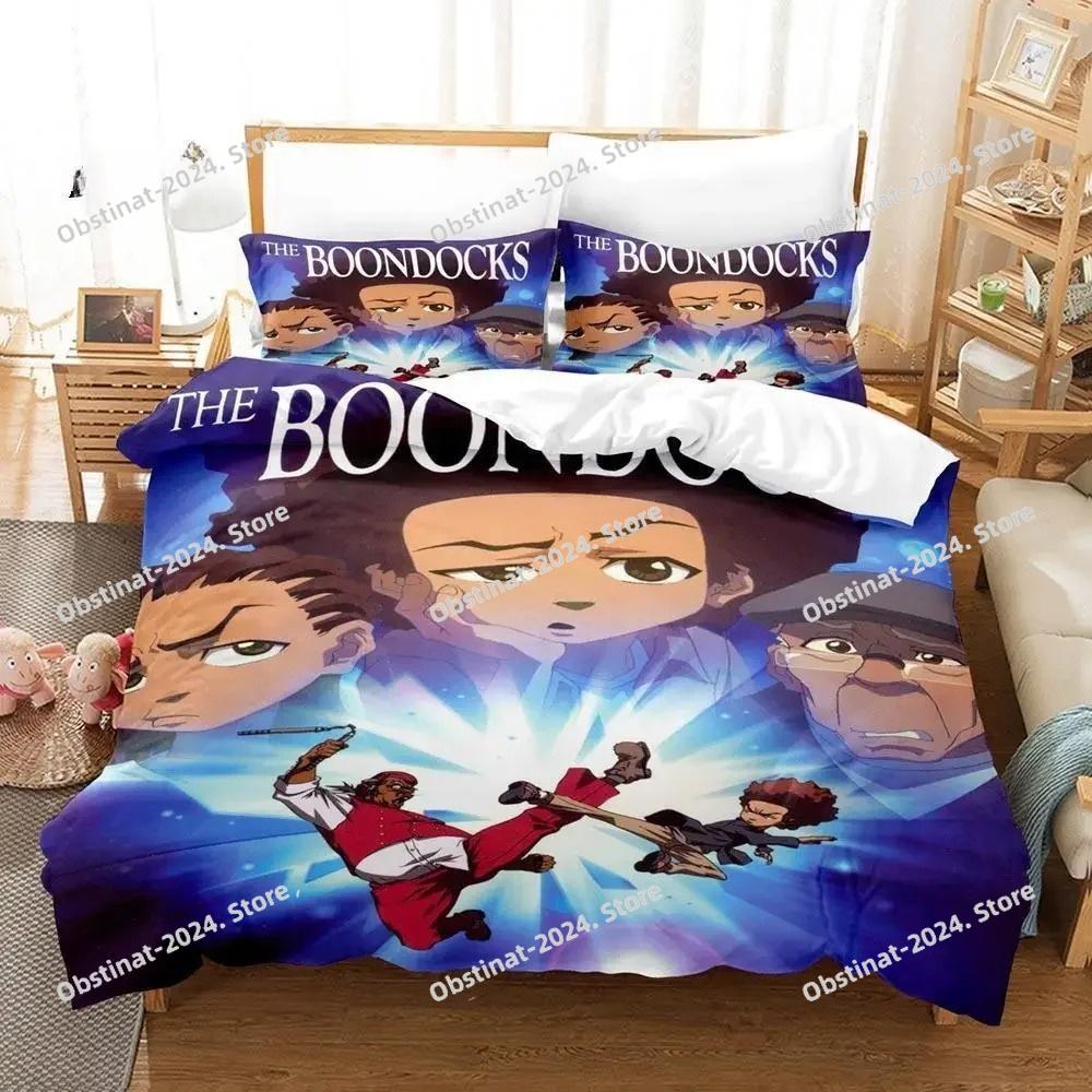 Постельное белье The Boondocks с принтом Пододеяльник Простыня Наволочка Постельное Мягкое Покрытие для Одеяла Размер Full Queen King 3D Аниме Комплект Постельного Белья