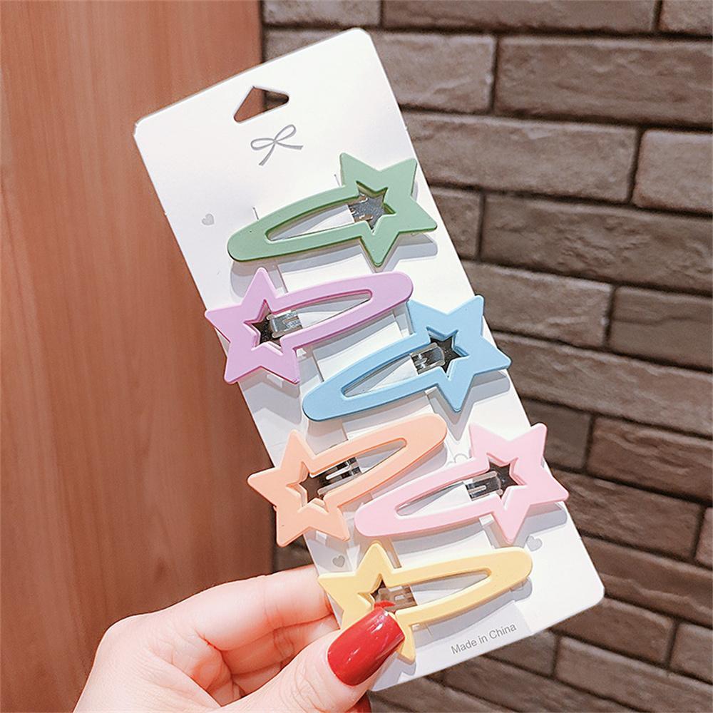 6PCS/lot Girls Fashon Solid Hair Clips Hairpins Children Candy Color Barrette Cute Hair Accessories LXY
