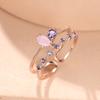 Delicate Purple Adjustable Rings for Women Gold Color Small Pink Water Drop Zircon Finger Rings Wedding Bands Party Jewelry