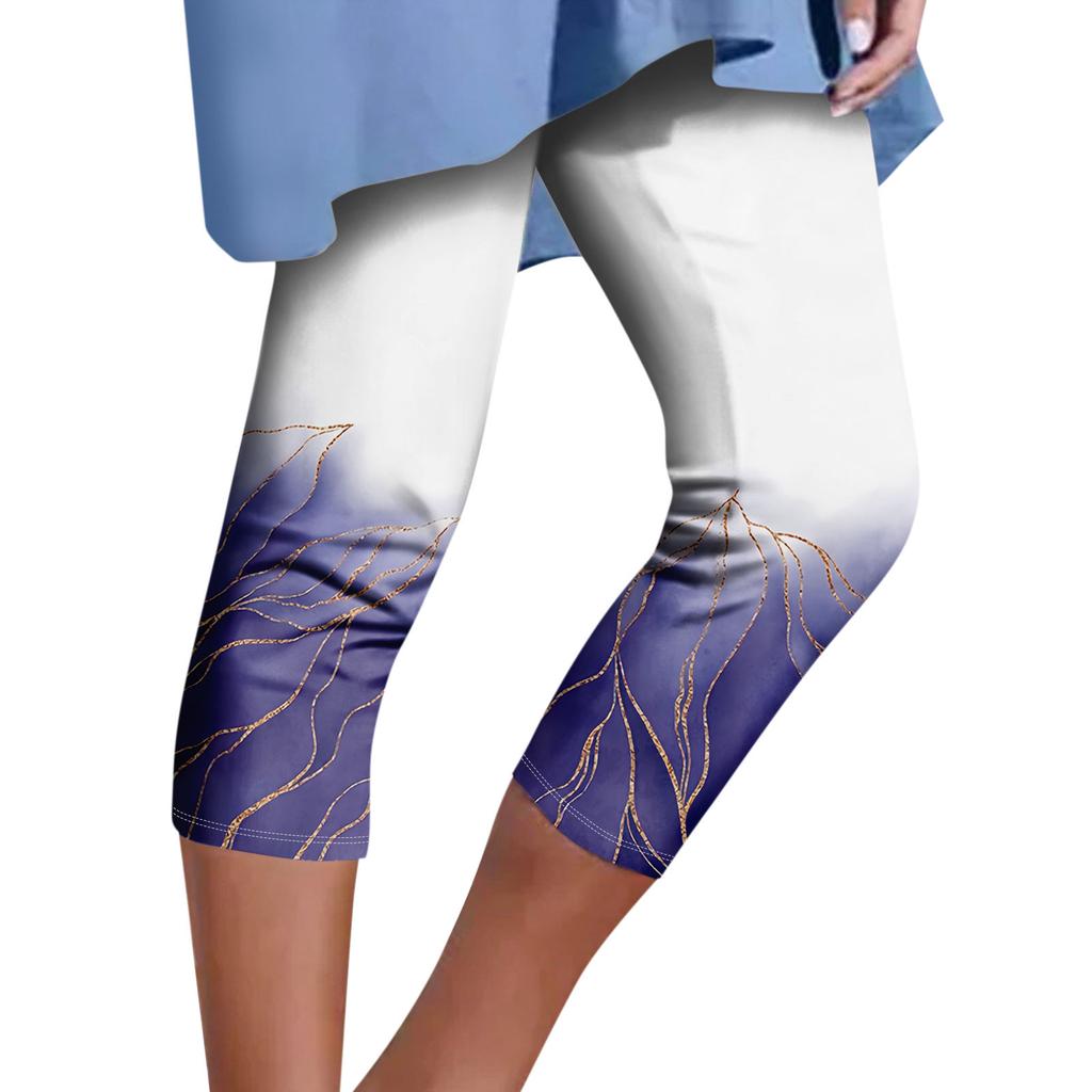 Женские модные повседневные брюки с верхним дном, винтажные брюки с цветочным принтом, седьмые брюки