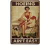 1pc, Garden Sign, Weeding Is Not Easy, Gardening Quote Theme Vintage Metal Sign (8inx12in), Gardening Wall Art Sign