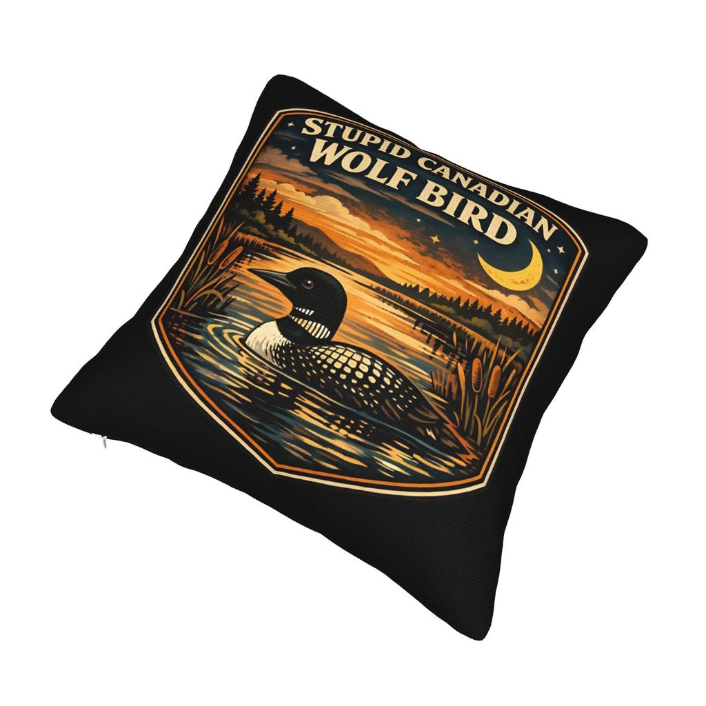 Funny Stupid Canadian Wolf Bird Pillowcase Printed Polyester Cushion Cover Gift Heated Rivalry Pillow Case Cover Home Square