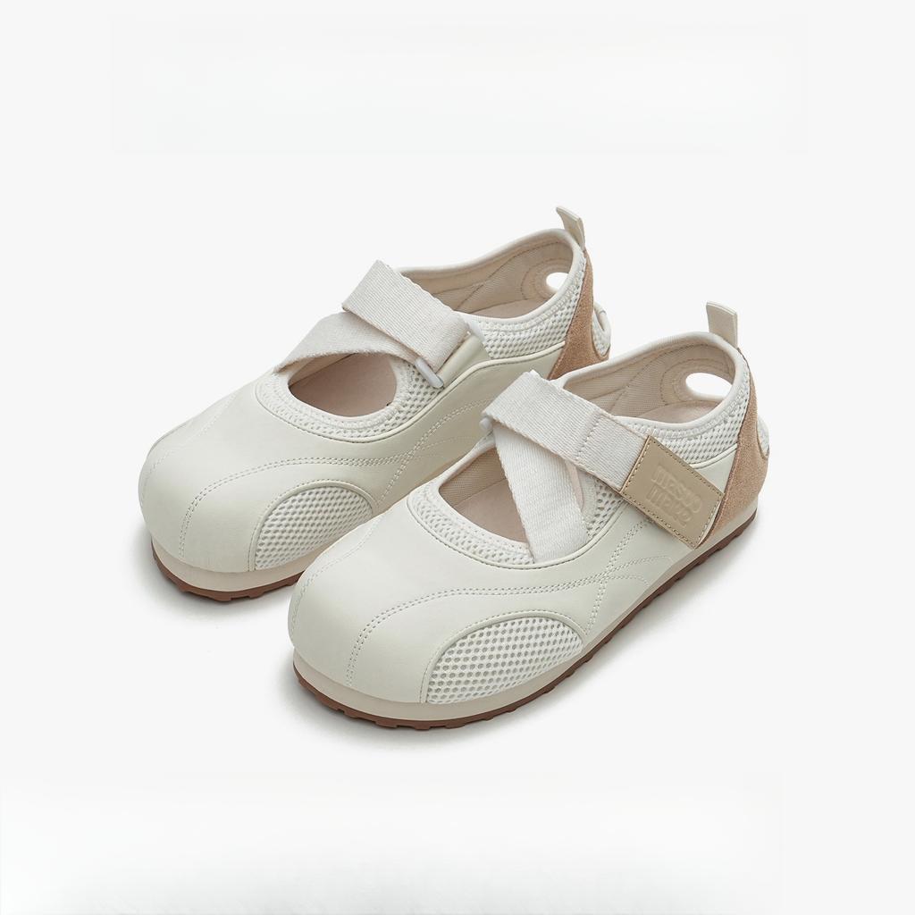 Horse Speedism 2025 Лето Новые Туфли Мэри Джейн на Липучке Плоские Универсальные Повседневные Туфли Пуф Одинарные Туфли Женские