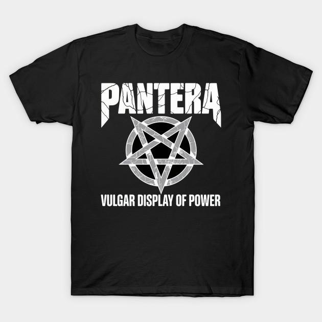Asian Size Men Print T-shirt Pantera No-Cut Heat Transfer Print Cotton Tshirt
