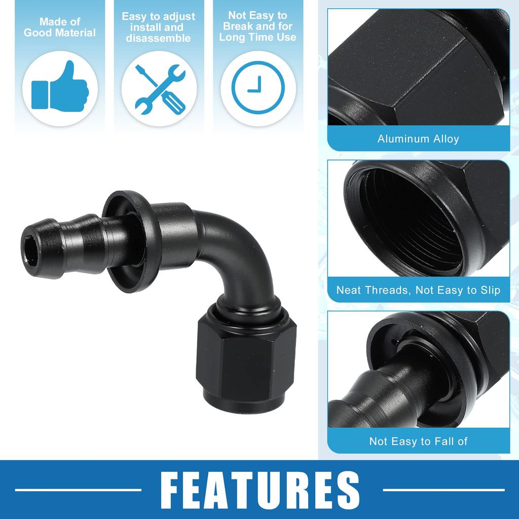 Фитинг для шланга ABSOPRO, фитинг-адаптер, фитинг для шланга для автомобиля, 90 градусов