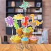 Themed Cake Dinosaur Accessory Paper Flag Plugin Set Birthday Party Decoration