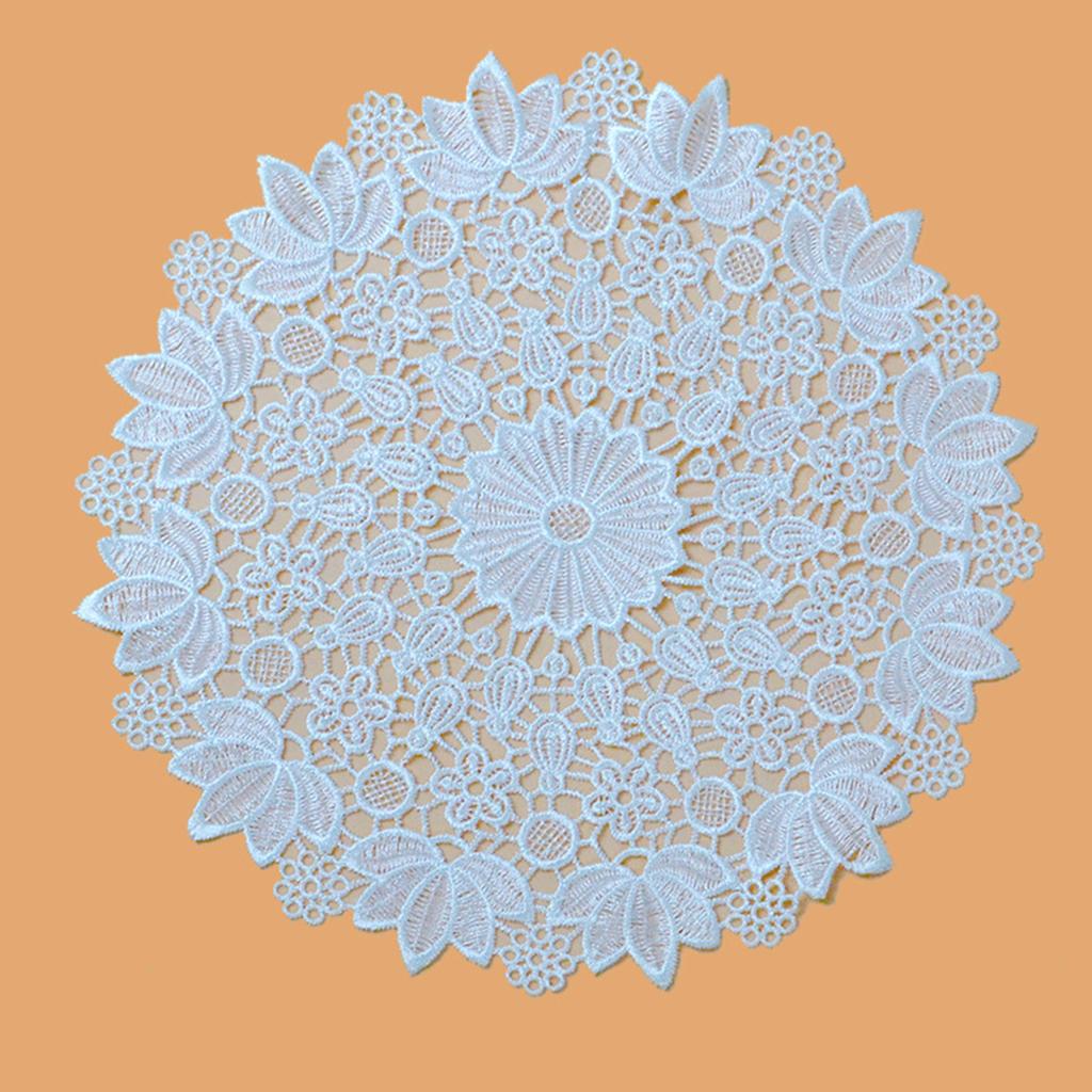 2pcs Vintage White Lace Table Mat, Plate Mat,  Home Kitchen Dinning Table Decoration