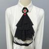 Women's Multilayer Lace Ruffle Crystal Faux Collar Gothic Victorian Detachable Jabot Collar Steampunk Clothing Accessory