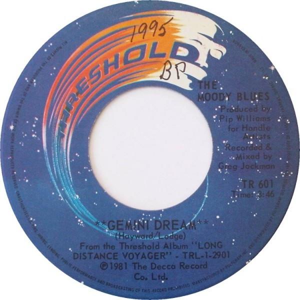 7-дюймовая пластинка MOODY BLUES Gemini Dream TR601 THRESHOLD 1981 Канада Рок Б/у