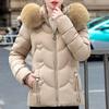 Fashion Winter Woman Parkas Hooded Faux Fur Collar Short Coats Thick Warm Women's Jackets