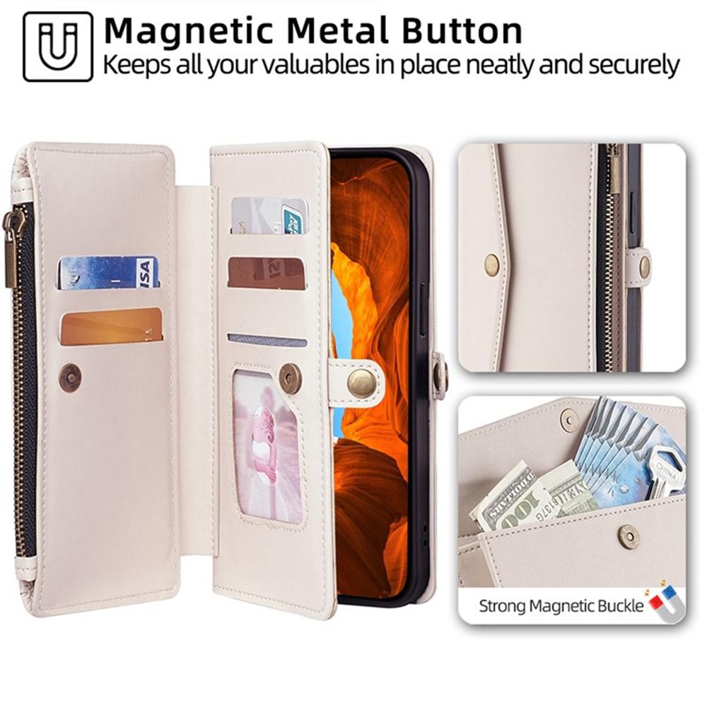 Чехол для Motorola Edge 70 5G с отделениями для карт, кошельком на молнии, из ПУ-кожи, с плечевым ремнем