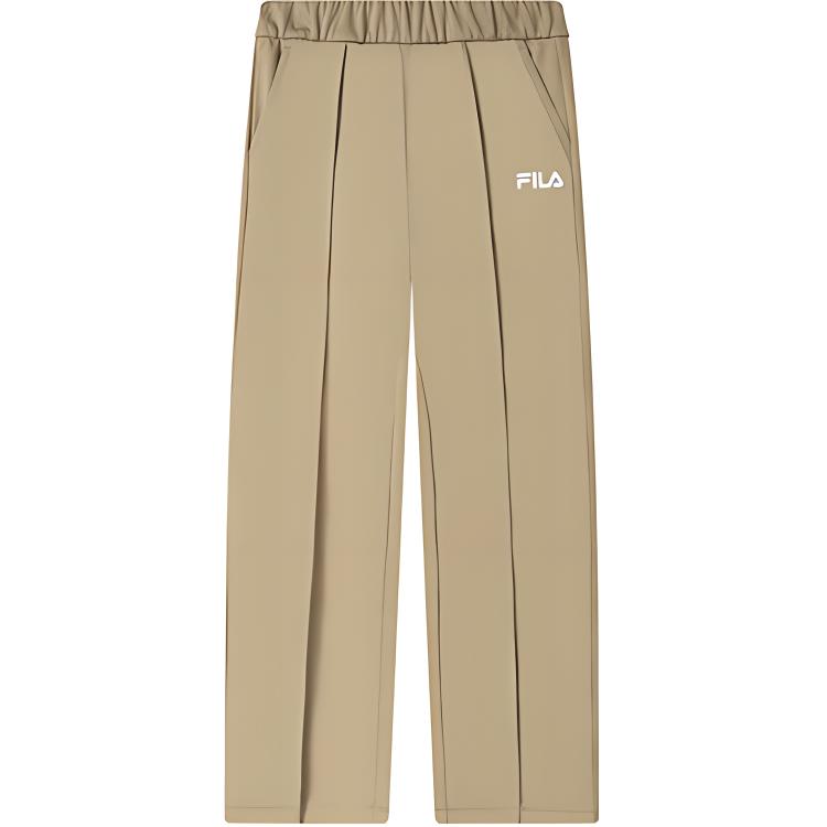 Fila X Magic Stick Collaboration SS23 Однотонные трикотажные повседневные брюки прямого кроя Женский низ Светло-хаки F11W329606FDK