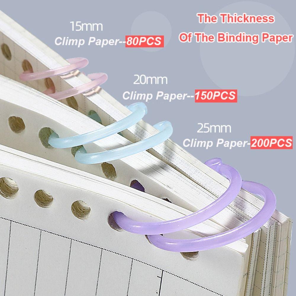 DIY Loose Leaf Paper Buckle 15/20/25mm Loose-leaf Book Hoops Creative Binder Ring School Office