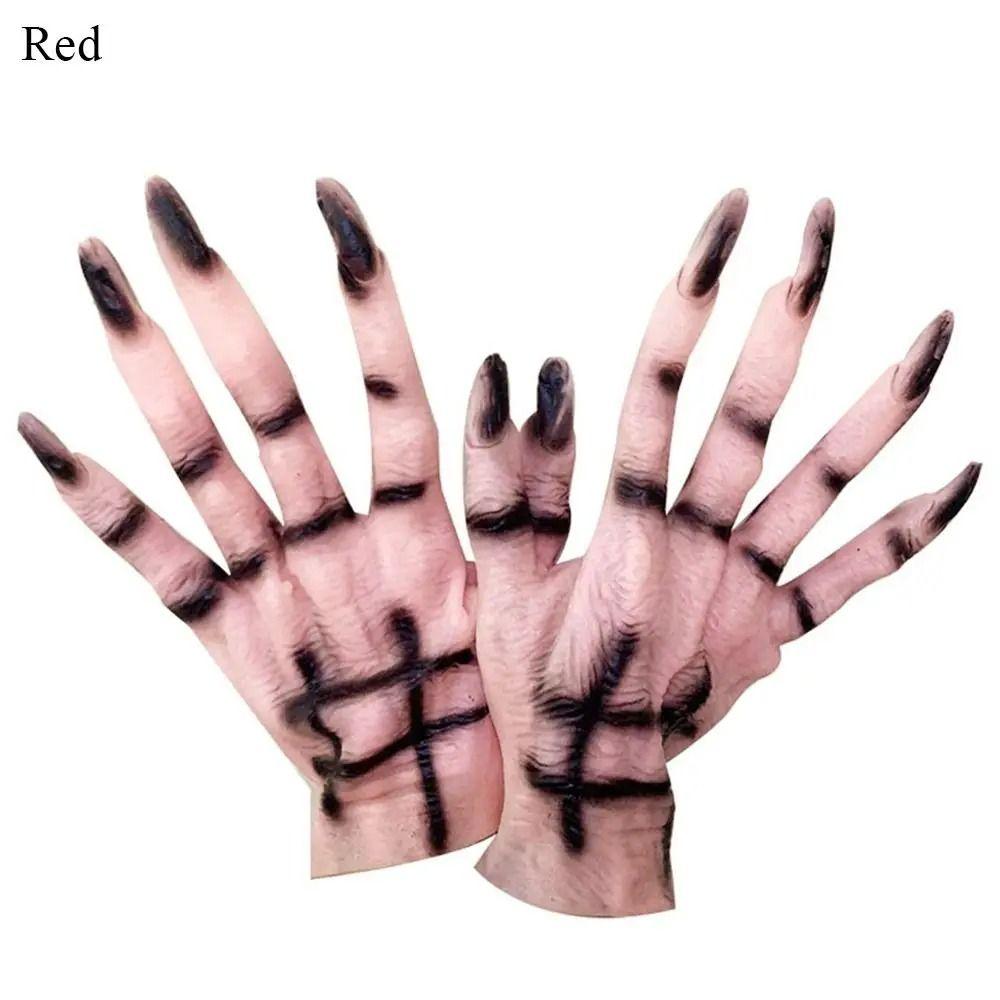 Rubber Halloween Gloves Ghost Claws Cosplay Gloves Party Supplies Costume Gloves Adult