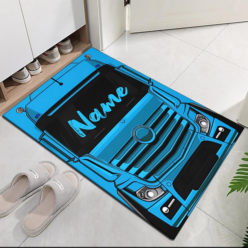 Custom Name Car Printed Carpet, for Office Chair Living Room Bedroom Kitchen Room Decor Gifts.