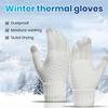 1 Pair Women Men Autumn Winter Knitting Gloves Solid Color Thickened Ribbed Cuffs Ridding Gloves Windproof Gloves