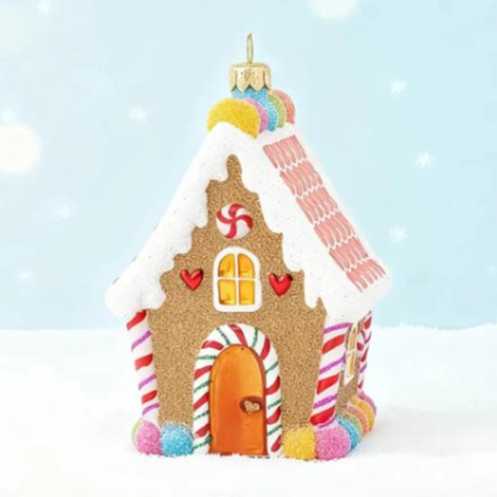 Gingerbread House Christmas Decoration Resin Gingerbread Christmas Tree Hanging Ornaments for Tree Holiday Party Home Decor