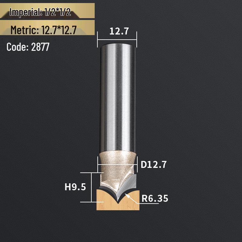 Профессиональный резьбовой нож с острым наконечником из вольфрамовой стали с хвостовиком 1/2" и фреза для обрезки с хвостовиком 1/4" для деревообработки