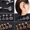 2Pcs Medical Titanium Steel Zircon Ear Studs Korean Girls Men's Diamond Earrings Fashion Ear Bone Studs