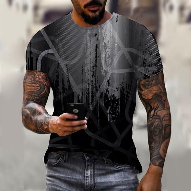 Полосатая футболка для мужчин, одежда большого размера, мужские футболки с рисунком, летние повседневные топы с 3D принтом и короткими рукавами, модные топы